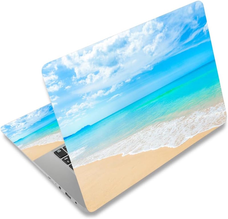 Laptop Skin Sticker Decal,12" 13" 13.3" 14" 15" 15.4" 15.6 inch Laptop Skin Sticker Cover Art Decal Protector Notebook PC (Beach,Waves)
